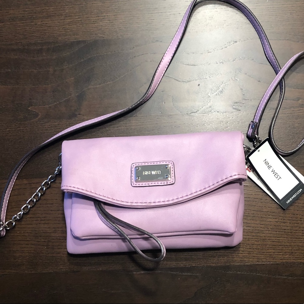 Nine West purple handbag with removable strap